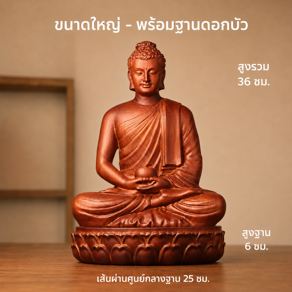 พระพุทธรูปพระศากยมุนีถือบาตร ไม้หอมศิลาพรีเมียม