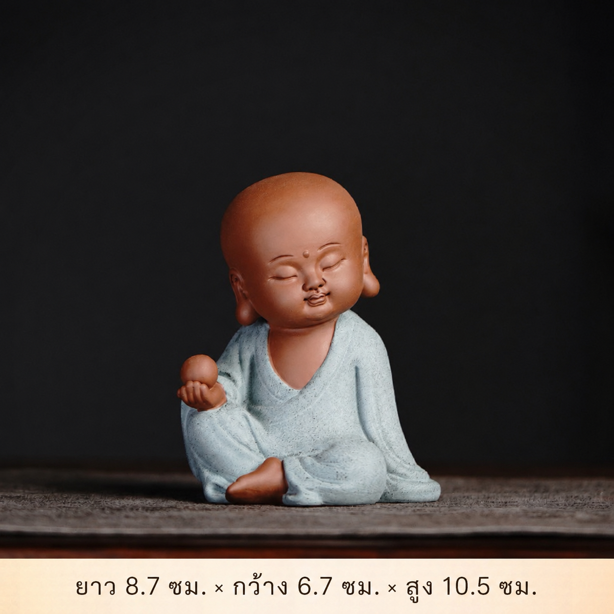 พระน้อยนั่งสมาธิมินิ เสริมฮวงจุ้ย วัสดุหินเรซิน
