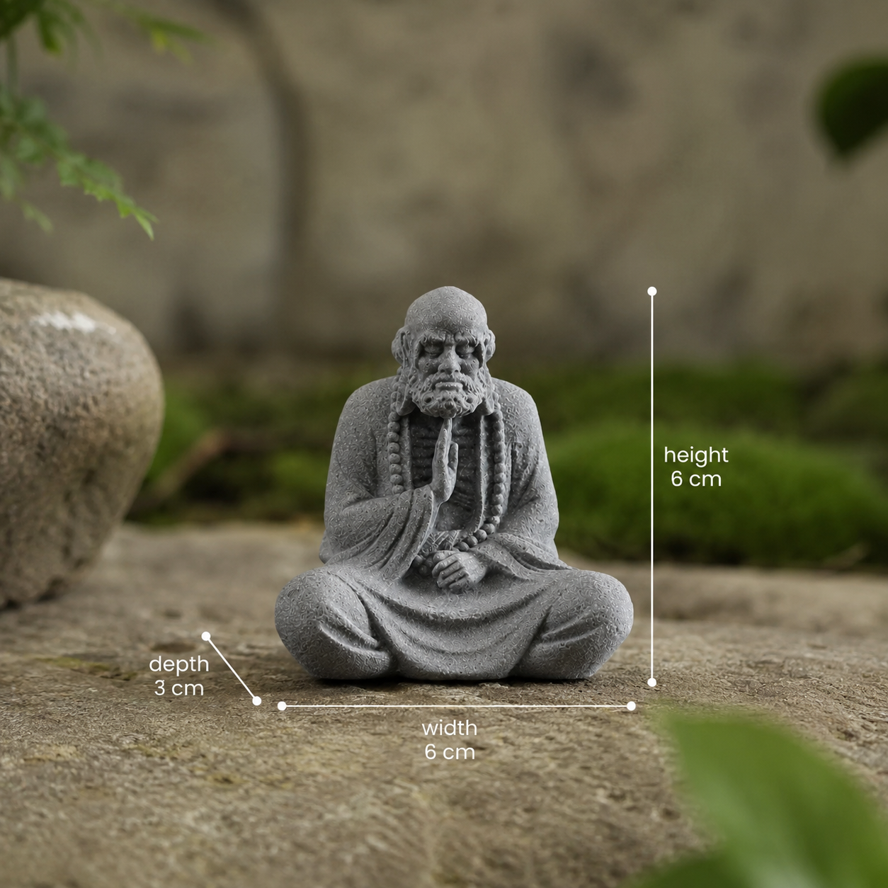 รูปปั้นพระโพธิธรรมนั่งสมาธิสไตล์เซน