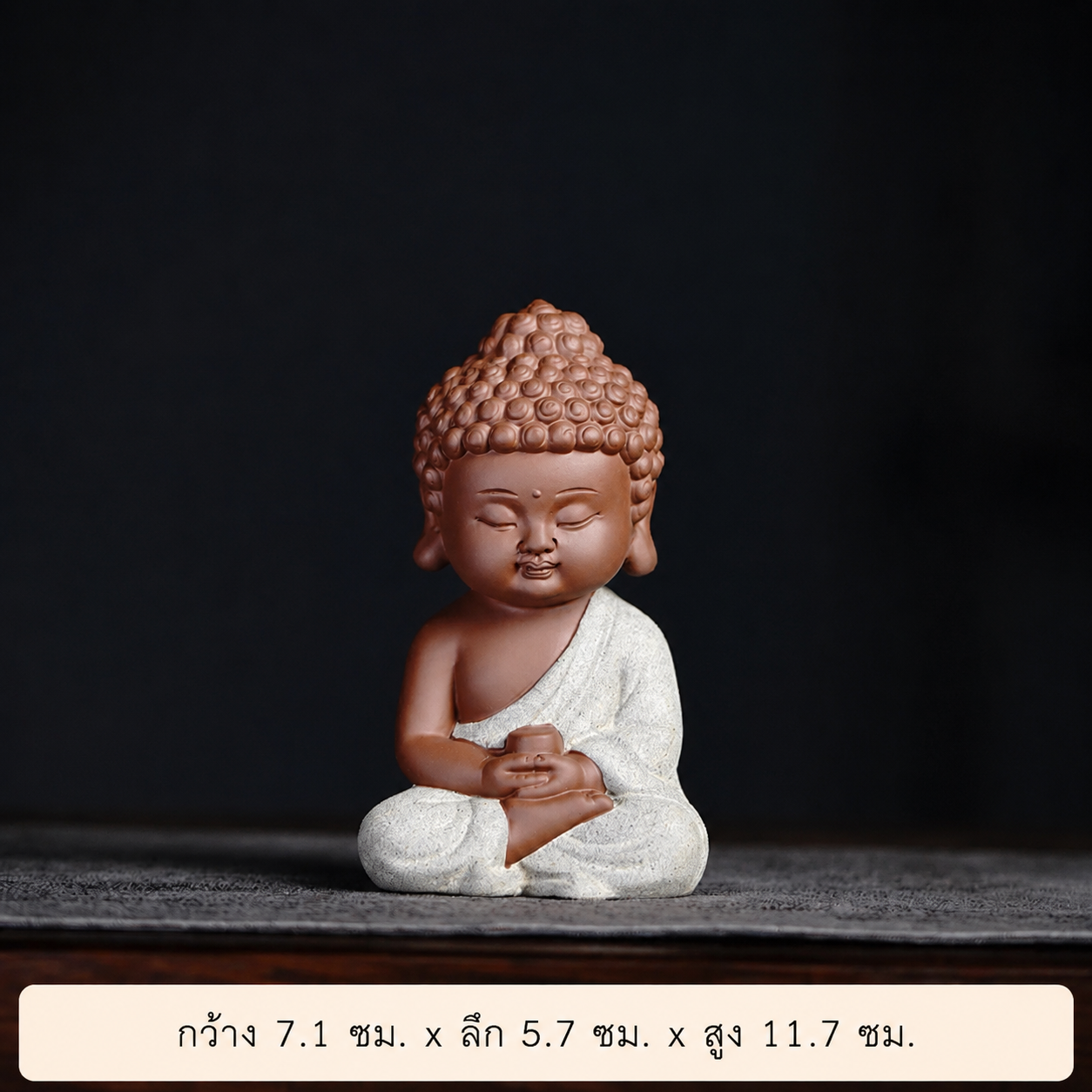 พระน้อยนั่งสมาธิมินิ เสริมฮวงจุ้ย วัสดุหินเรซิน