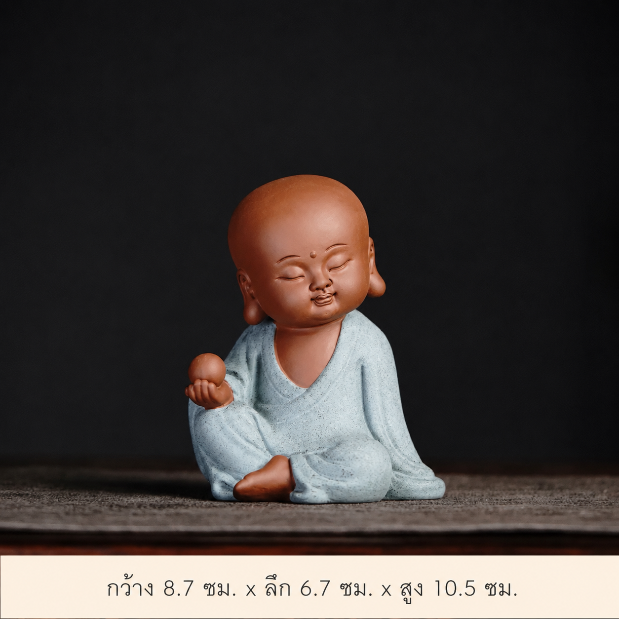 พระน้อยนั่งสมาธิมินิ เสริมฮวงจุ้ย วัสดุหินเรซิน