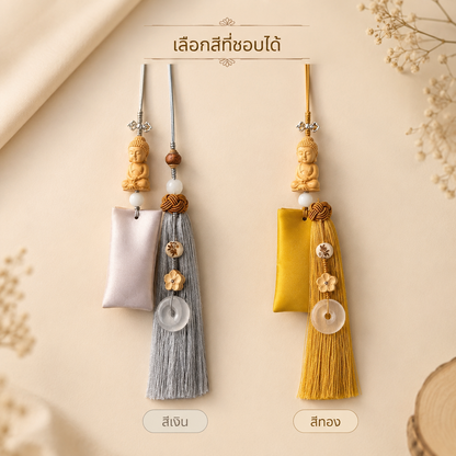 เครื่องแขวนรถ พระอมิตาภพุทธเจ้า พร้อมถุงผ้าหอม