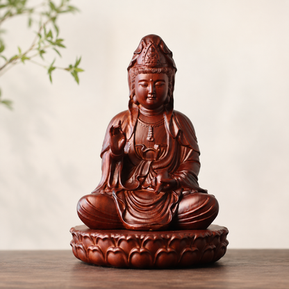 รูปปั้นพระโพธิสัตว์กวนอิม ไม้หอมศิลาพรีเมียม