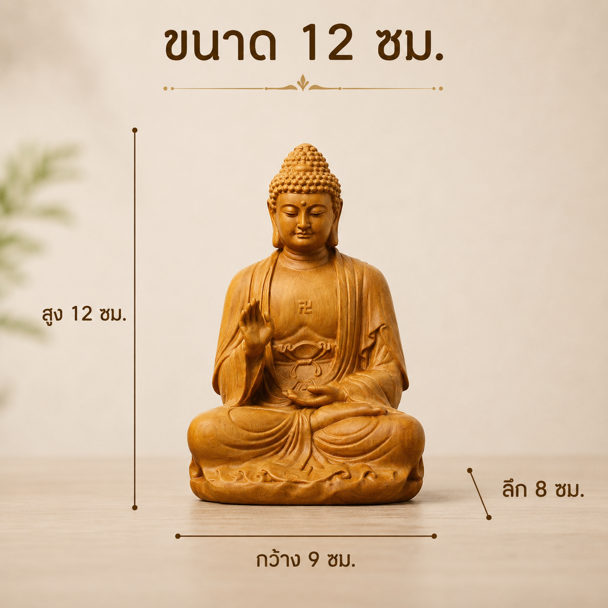 พระอมิตาภพุทธเจ้าปางประทานพร ไม้ไซเปรสพรีเมียม