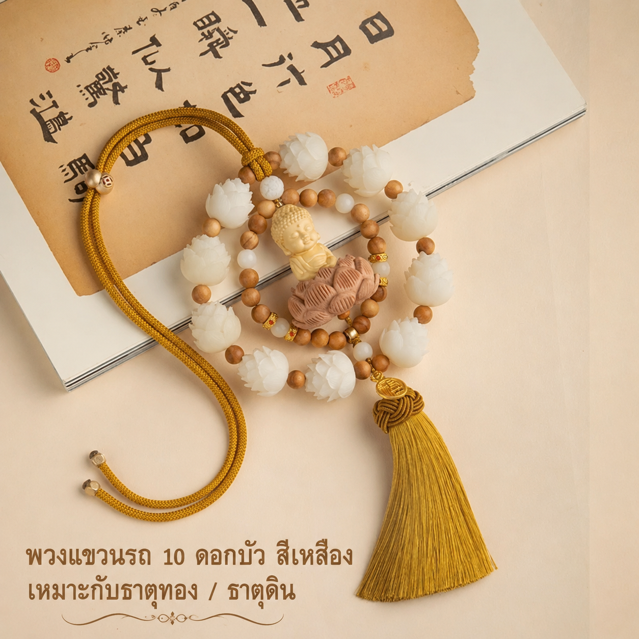 เครื่องแขวนกระจกรถยนต์ ดอกบัว 10 ดอก
