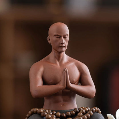รูปปั้นนั่งสมาธิพนมมือ – ของตกแต่งบ้านและโต๊ะชา