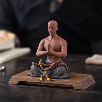 รูปปั้นนั่งสมาธิพนมมือ – ของตกแต่งบ้านและโต๊ะชา